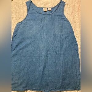 GAP medium Blue Linen-Cotton tunic tank top